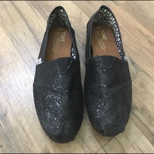 Sparkly black TOMS